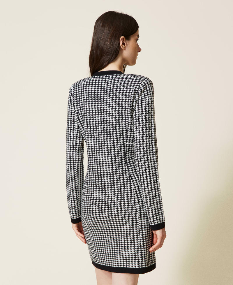 Jacquard houndstooth cardi-dress