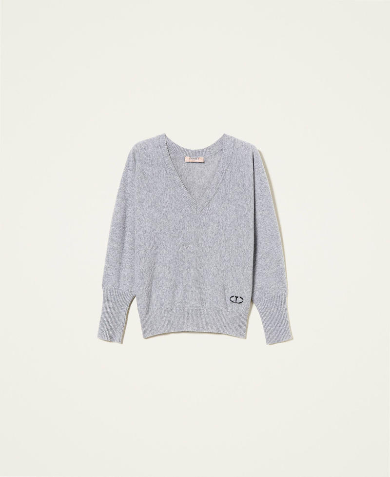 Wool and cashmere blend jumper Melange Grey Woman 222TT3351-0S