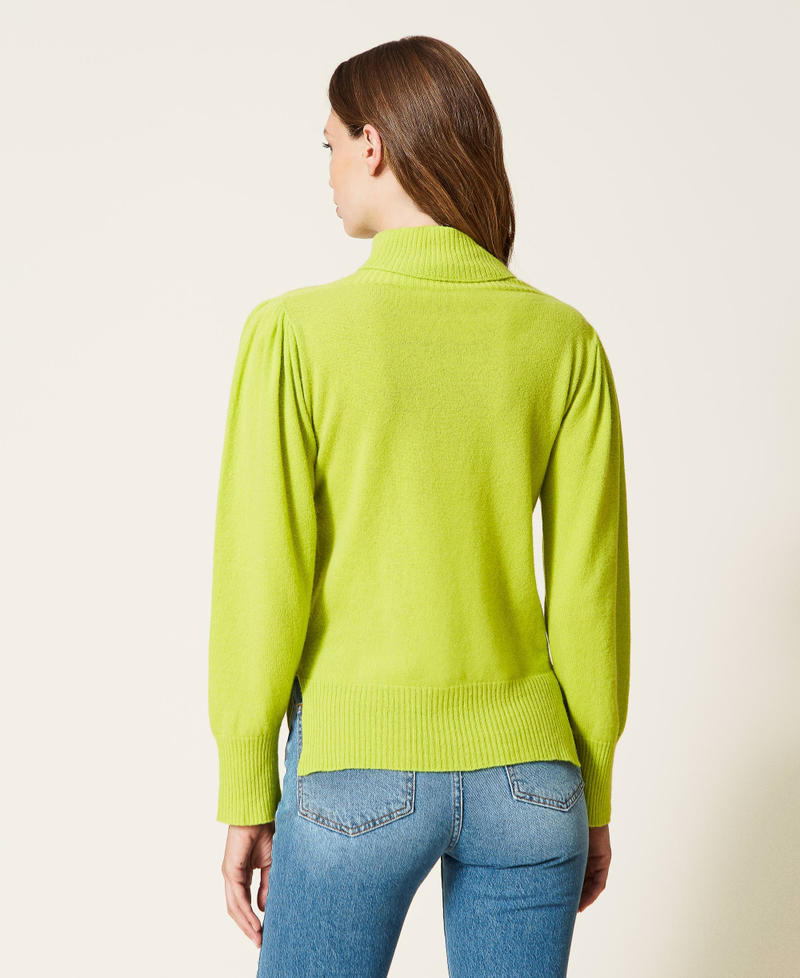 Wool and cashmere blend turtleneck jumper "Kiwi Colada" Green Woman 222TT3352-04