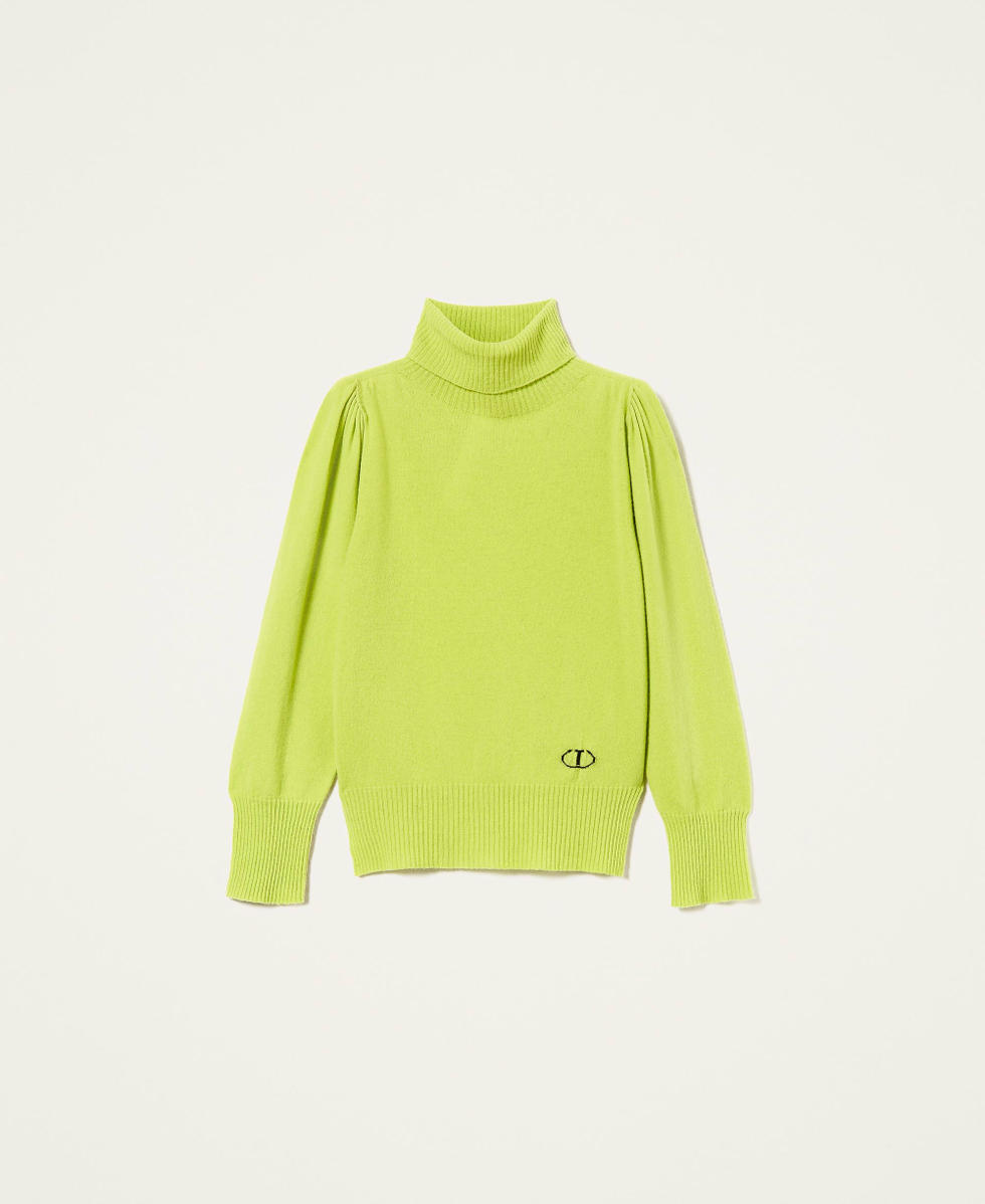 Neon yellow turtleneck zara top