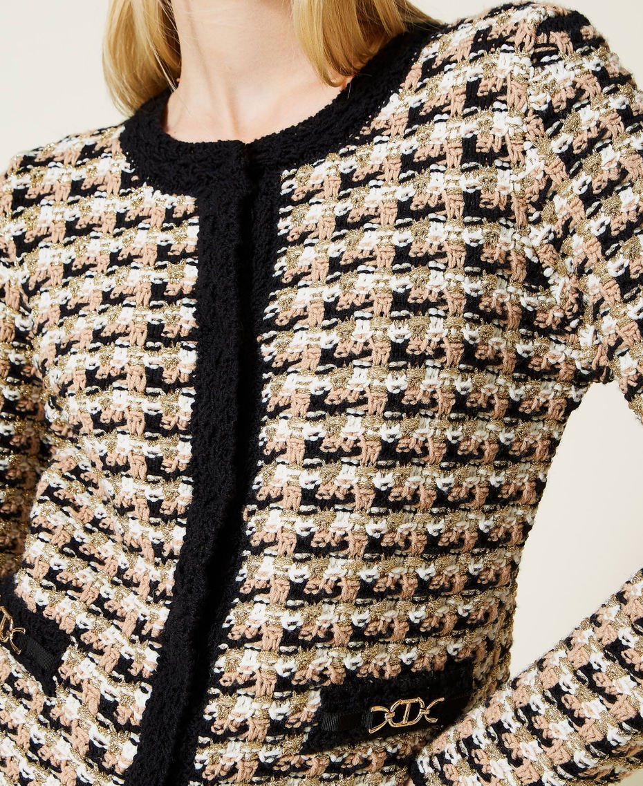 Gabardina De Mujer Entretiempo - Mezcla De Lana, Diseño Pata De Gallo, Solapa Con Muescas, Largo Hasta La Cadera