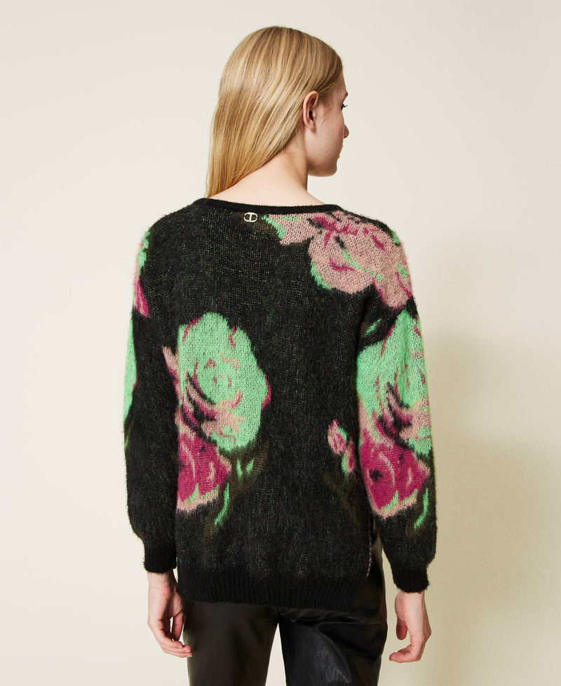 Maglia misto mohair jacquard piquet