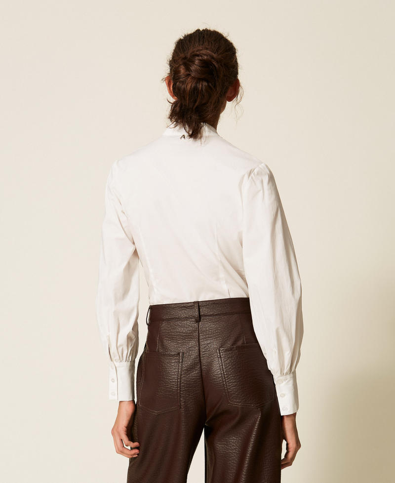 Poplin shirt with ruffles Off White Woman 262AP2410_00526_03