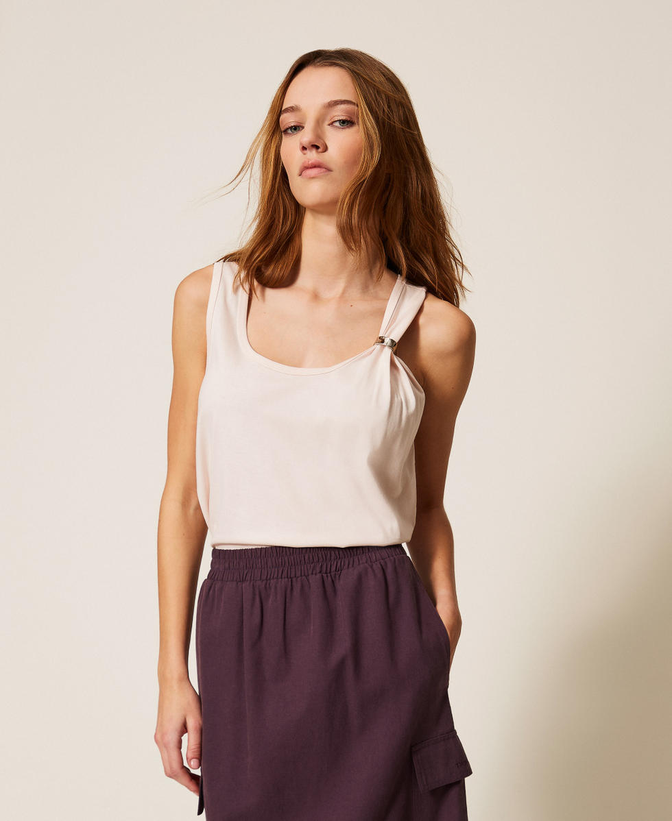 Top slim avec clip Sable Rose Femme 261TE2101_00570_01