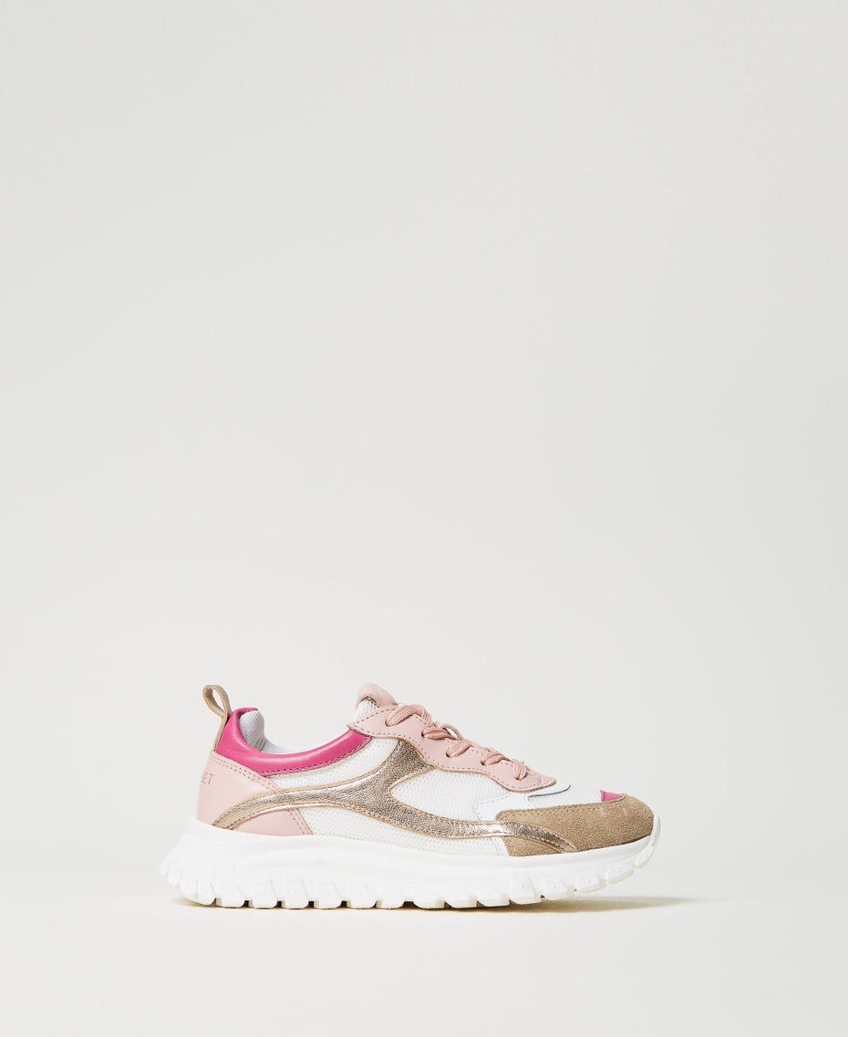 Running trainers with coloured inserts Multicolour Sweet Rose/Flamingo Pink/Hemp/Ice Girl 251GCJ016_12178_01