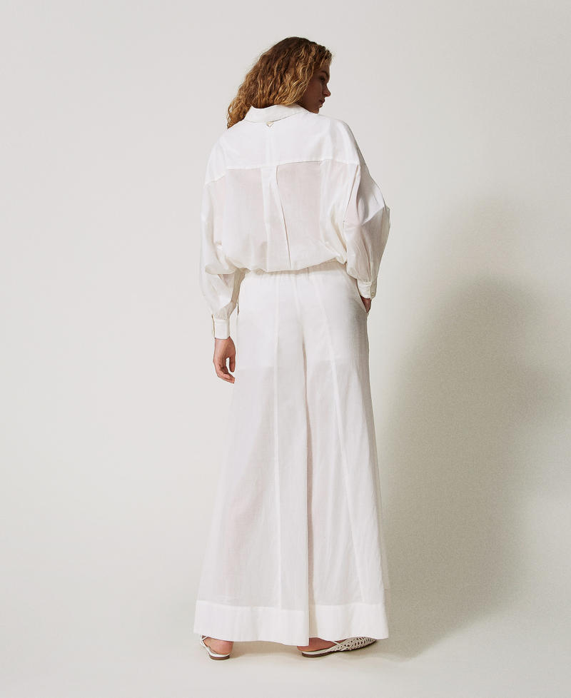 Muslin palazzo trousers Sugar White Woman 251LM2PCC_00632_03