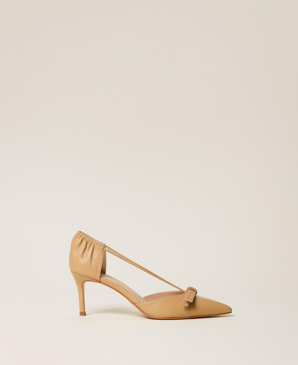Escarpins en cuir avec n&oelig;ud