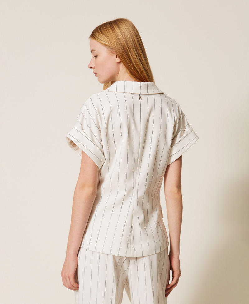 Double breasted pinstripe jacket Off White Pinstripe Woman 261AP2085_13283_03
