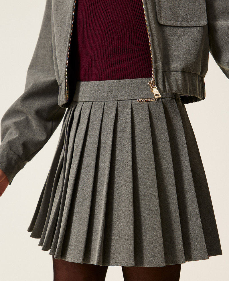 Short flannel skirt Mid Melange Grey Girl 252GJ2271_11727_04