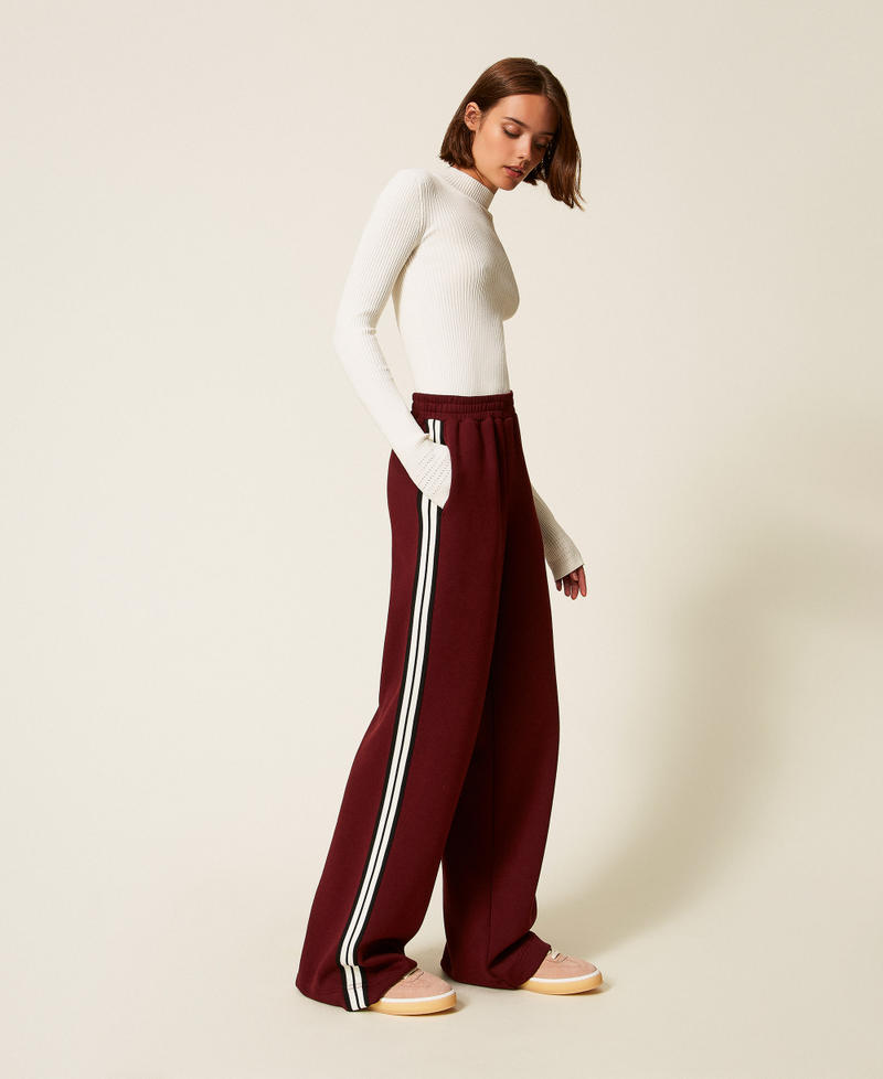 Wide scuba trousers Red Wine Woman 252LL2GDD_12818_02