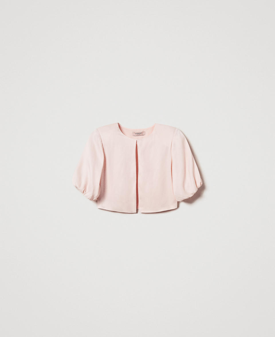 Satin shrug Bud Pink Woman 251TT2431_00690_S0
