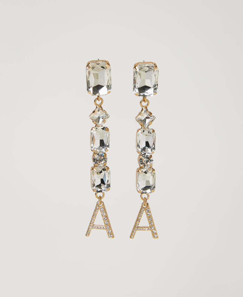 Pendant earrings with logo Matte Gold Woman 231AA4020-01