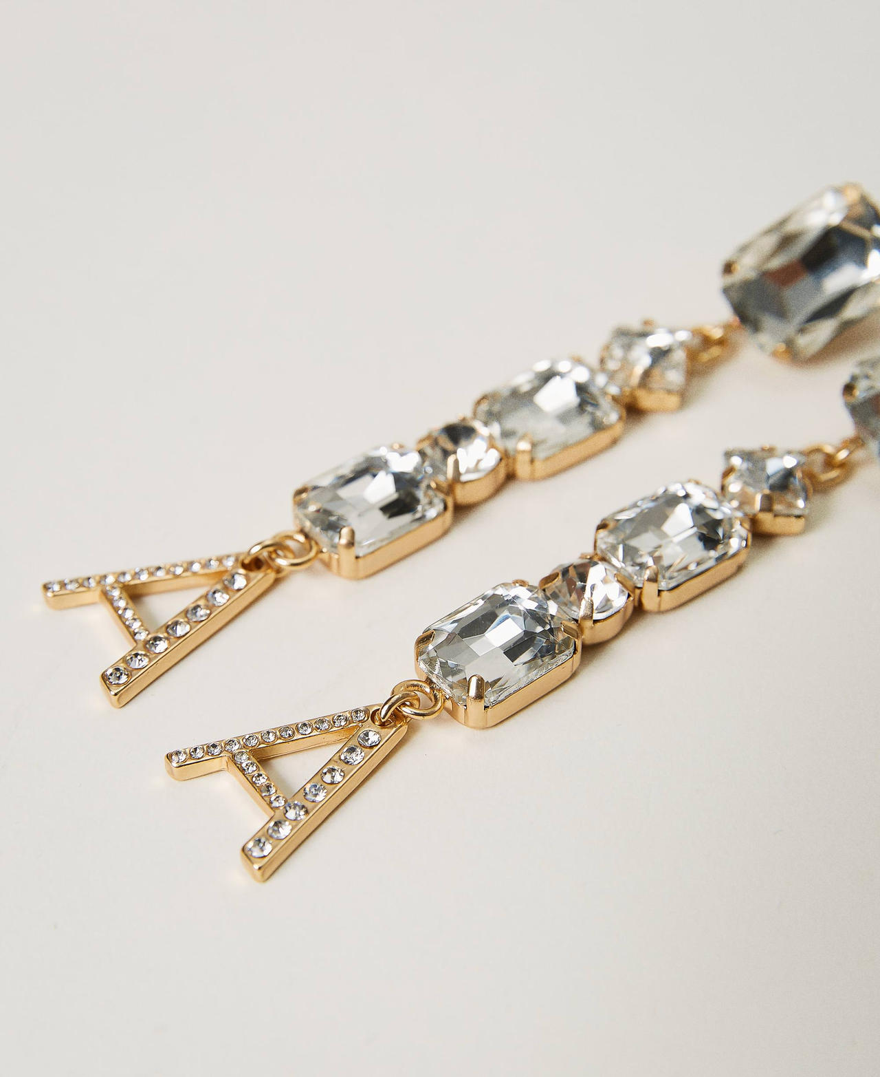 Pendant earrings with logo Matte Gold Woman 231AA4020-02