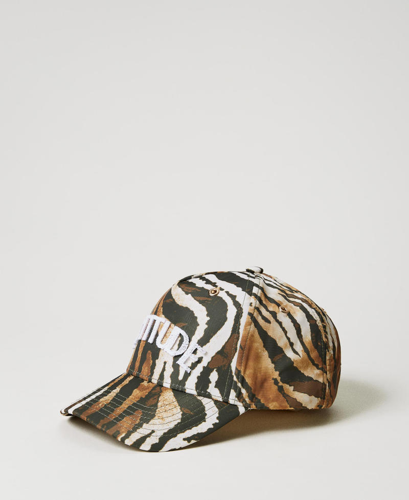 Baseball cap with embroidered logo Shaded Zebra Print Woman 231AA4060-01