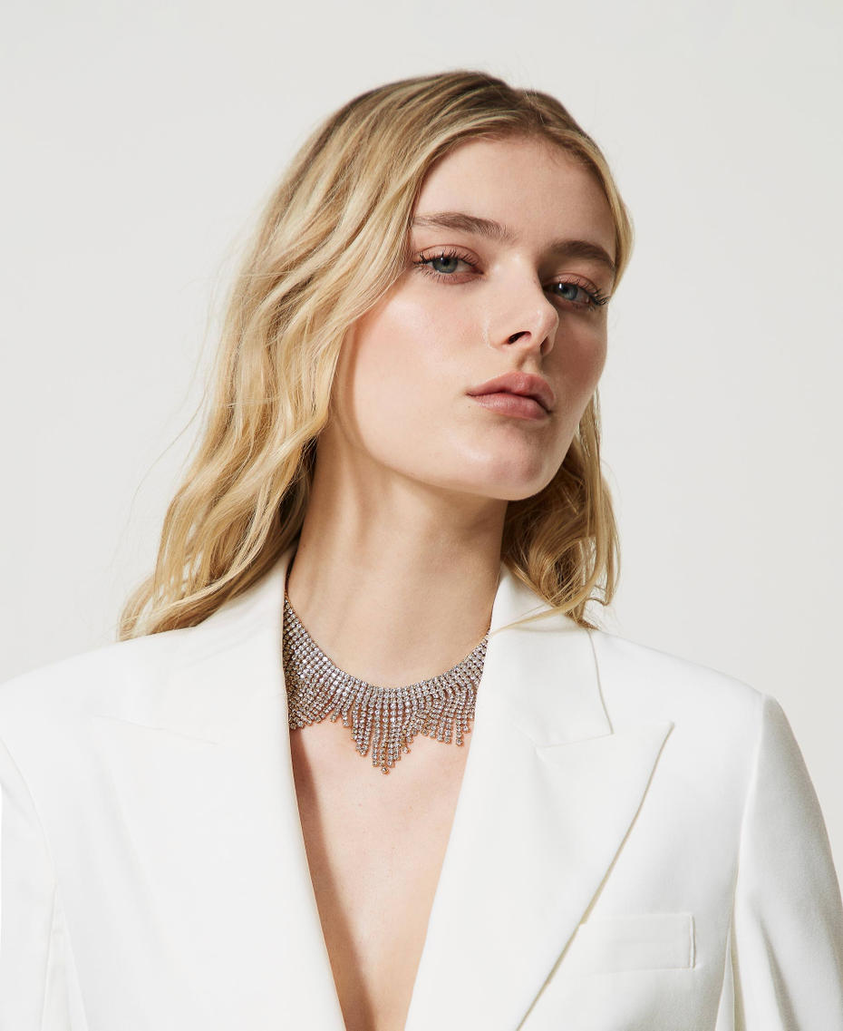 Collana girocollo con strass