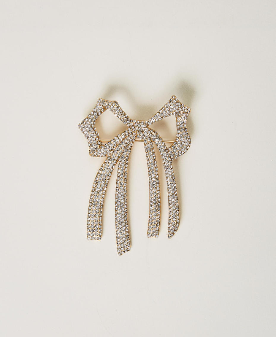 Bow-shaped brooch with rhinestones Crystal Woman 231AA4091-01