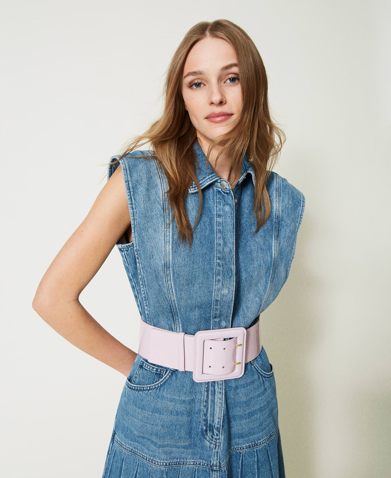 Covered buckle belt "Cradle Pink" Woman 231AA4130-0S