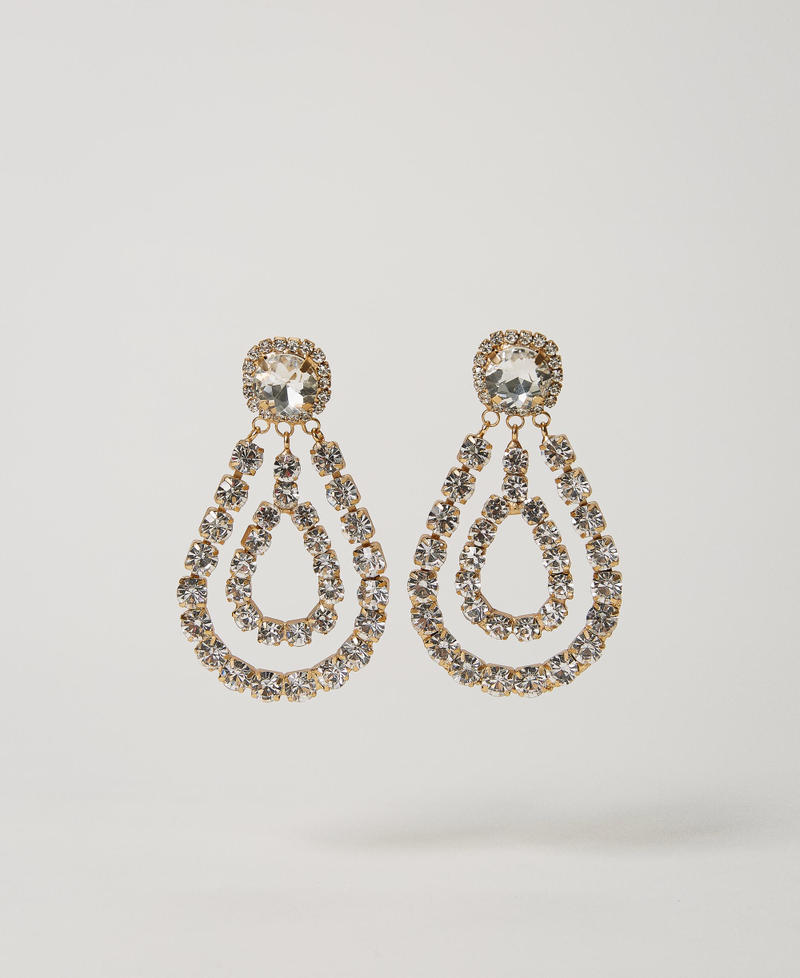 Boucles d'oreilles fantaisie clous goutte strass ambre, noir et marron - ID'KDO