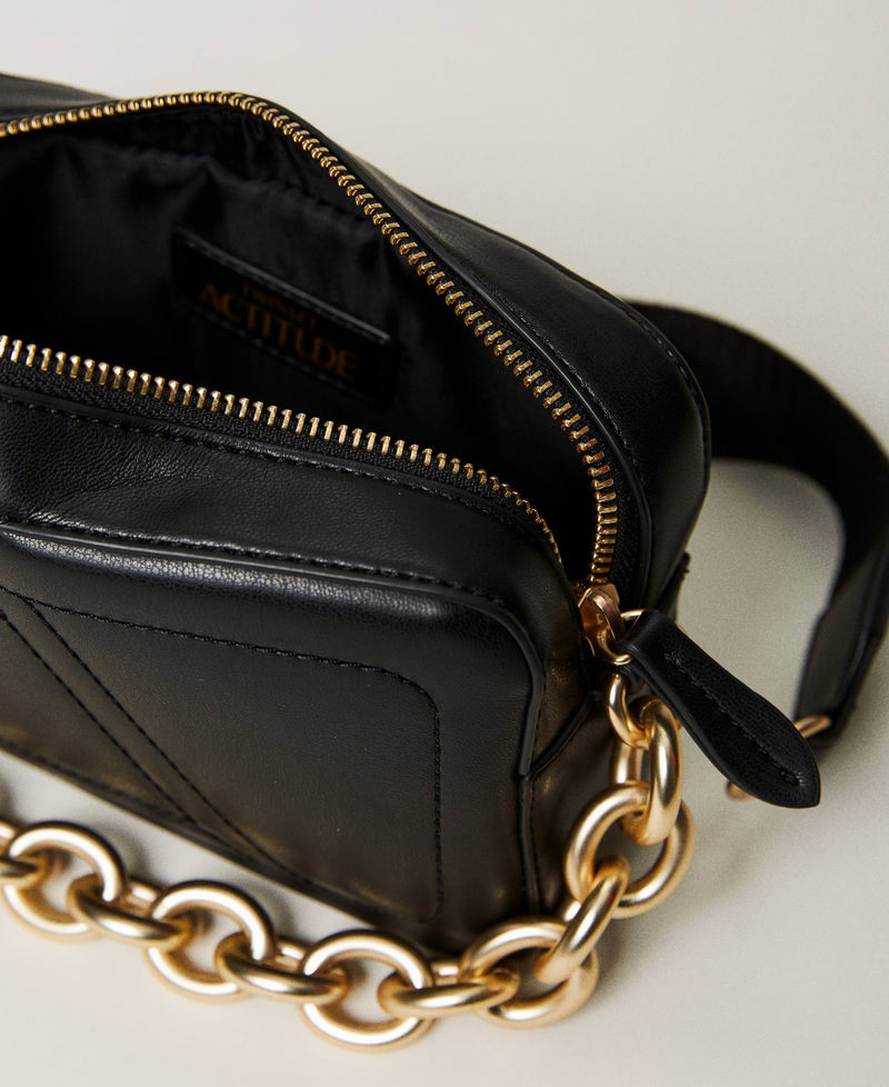 Shoulder bag with embroidered logo