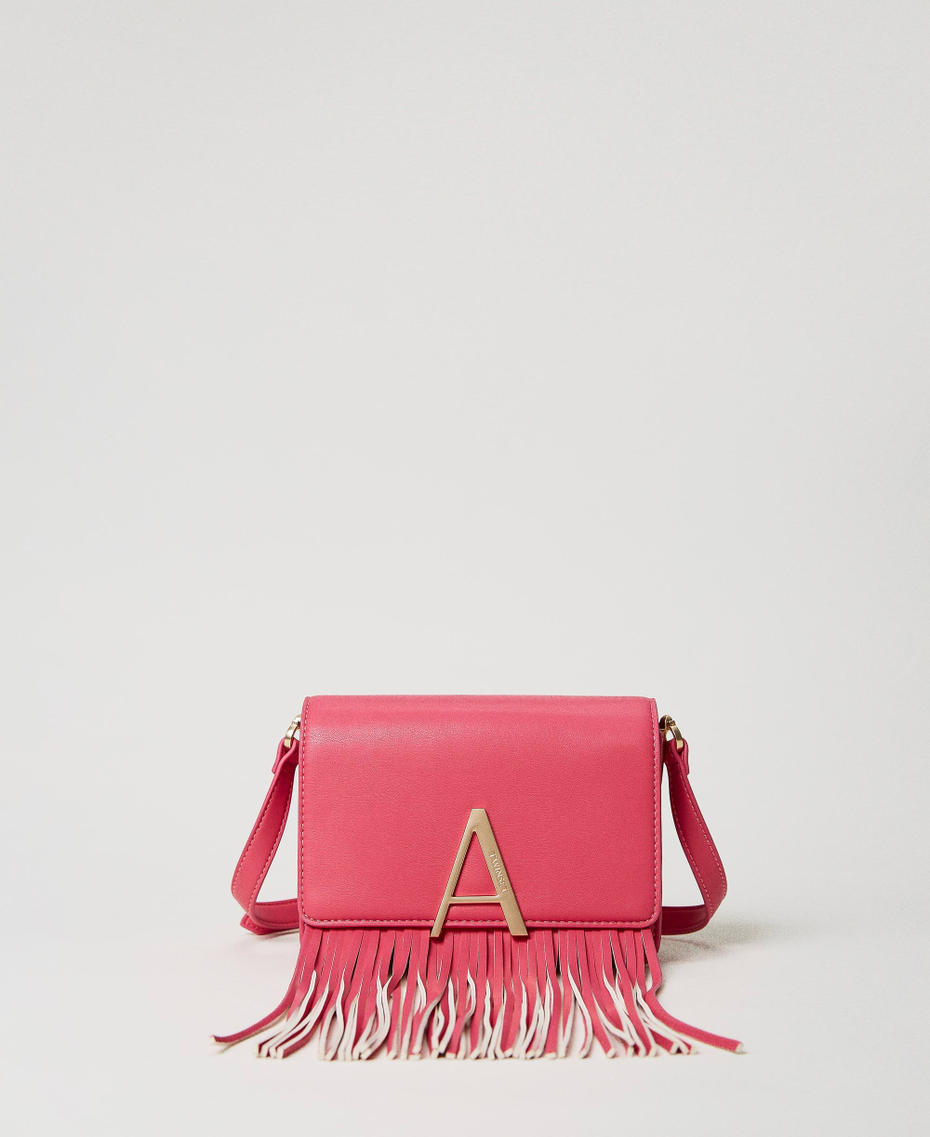Shoulder bag with flap and fringes "Cerise" Fuchsia Woman 231AA7220-01