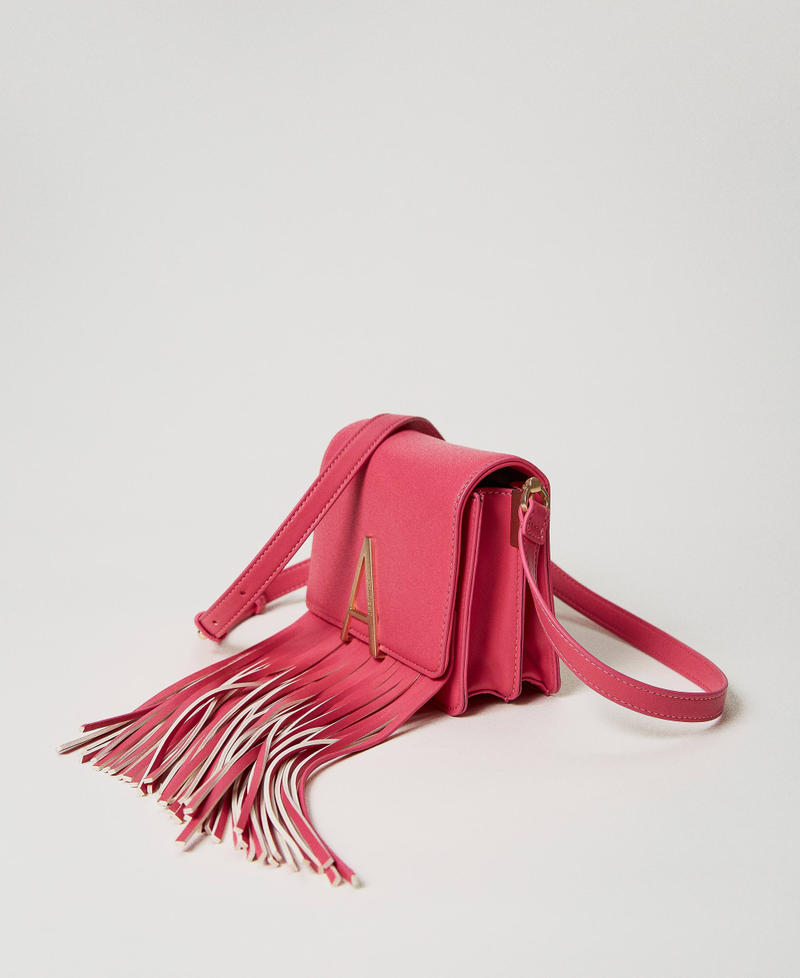 Shoulder bag with flap and fringes "Cerise" Fuchsia Woman 231AA7220-02