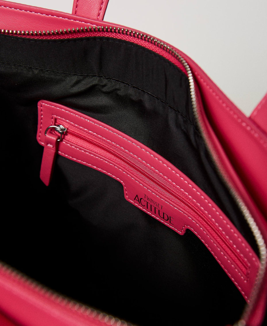 Borsa shopper grande con tracolla logata Fucsia "Cerise" Donna 231AA7250_00717_04
