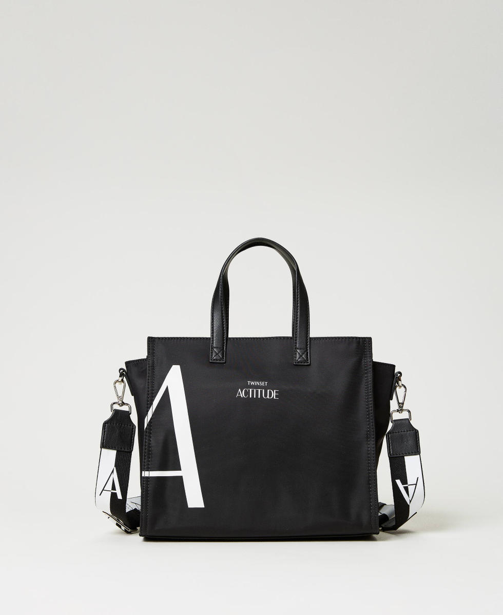 Bolso shopper con correa logotipo Mujer, | TWINSET Milano