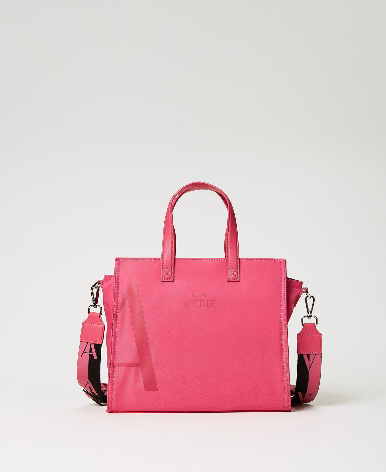 Borsa shopper media con tracolla logata Donna Fucsia TWINSET Milano