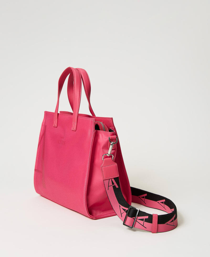 Borsa shopper media con tracolla logata Fucsia "Cerise" Donna 231AA7251_00717_02