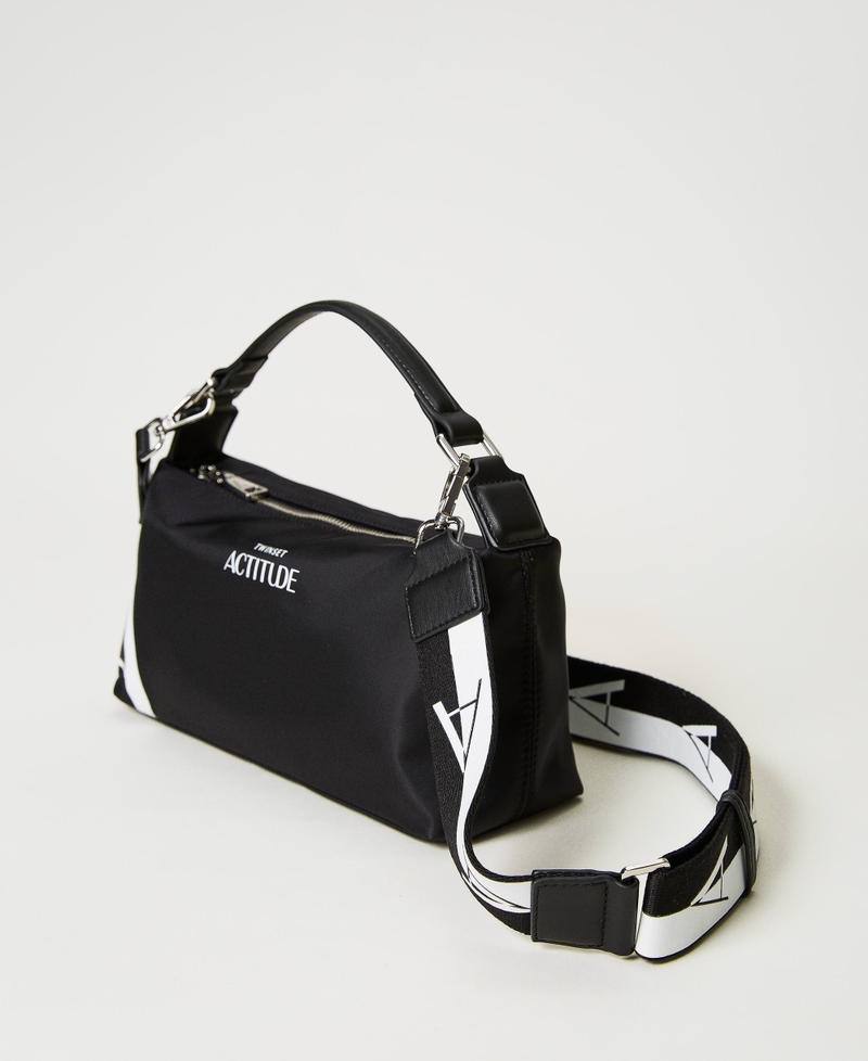 Hobo bag with logo shoulder strap "Cerise" Fuchsia Woman 231AA7253-02
