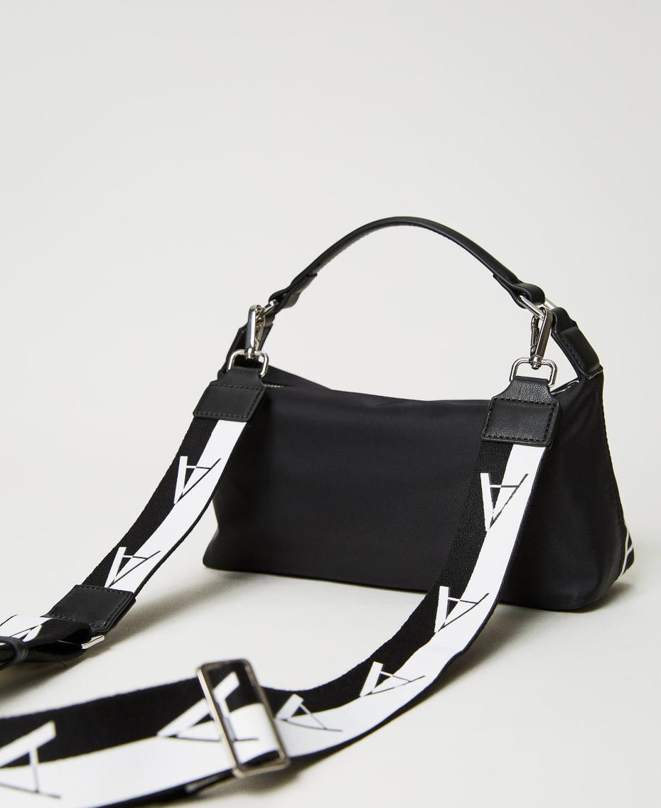 Borsa hobo con tracolla logata Nero Donna 231AA7253_00006_03