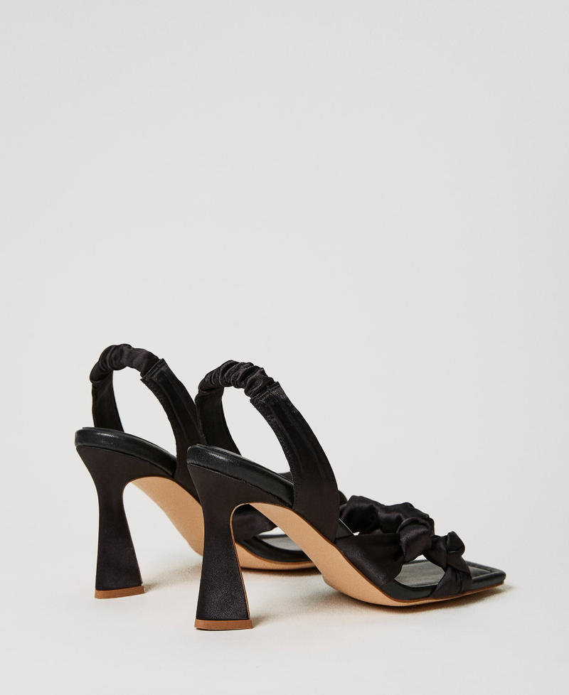 Sandals with weave and knots Black Woman 231ACP024-03