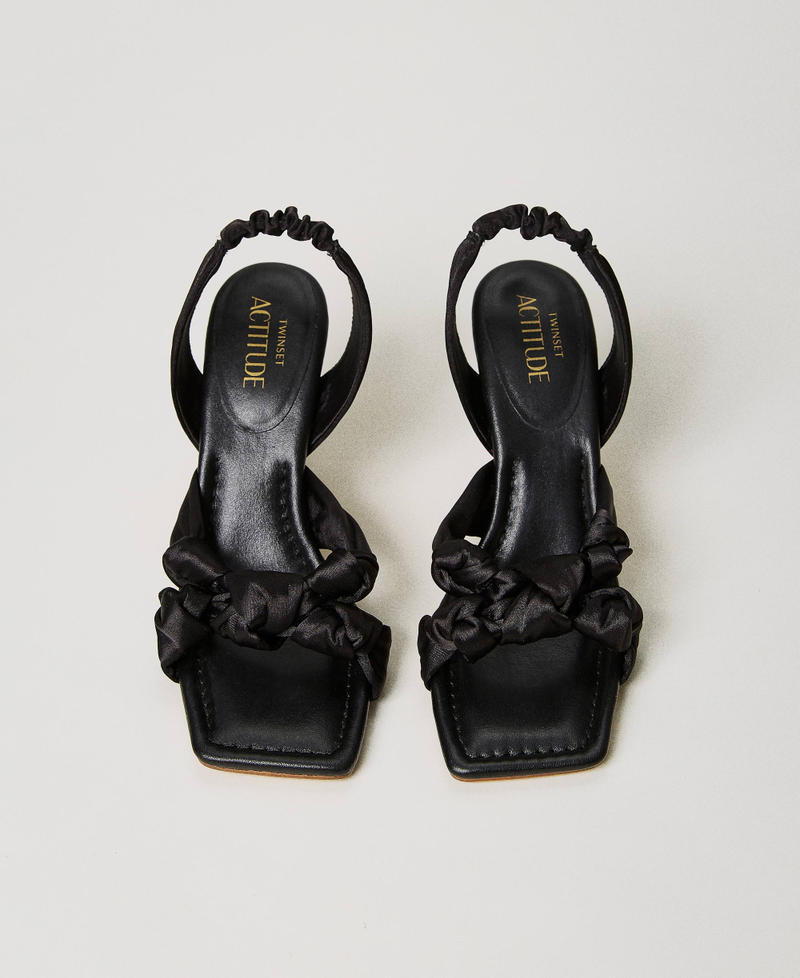 Sandals with weave and knots Black Woman 231ACP024-04