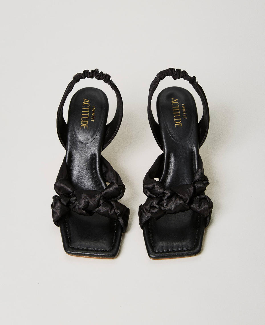 Sandals with weave and knots Black Woman 231ACP024-04