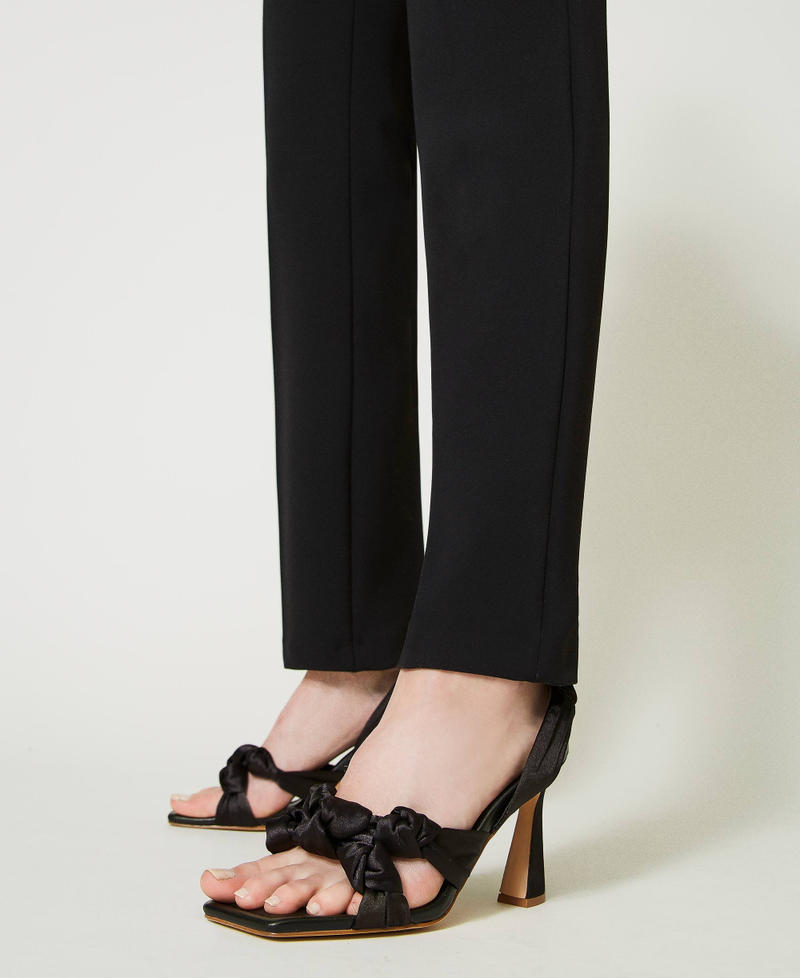 Sandals with weave and knots Black Woman 231ACP024-0S
