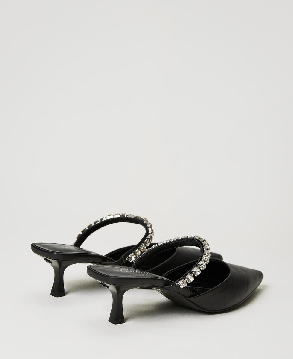 Mules avec bride entierement ornee de strass Femme Noir TWINSET Milano