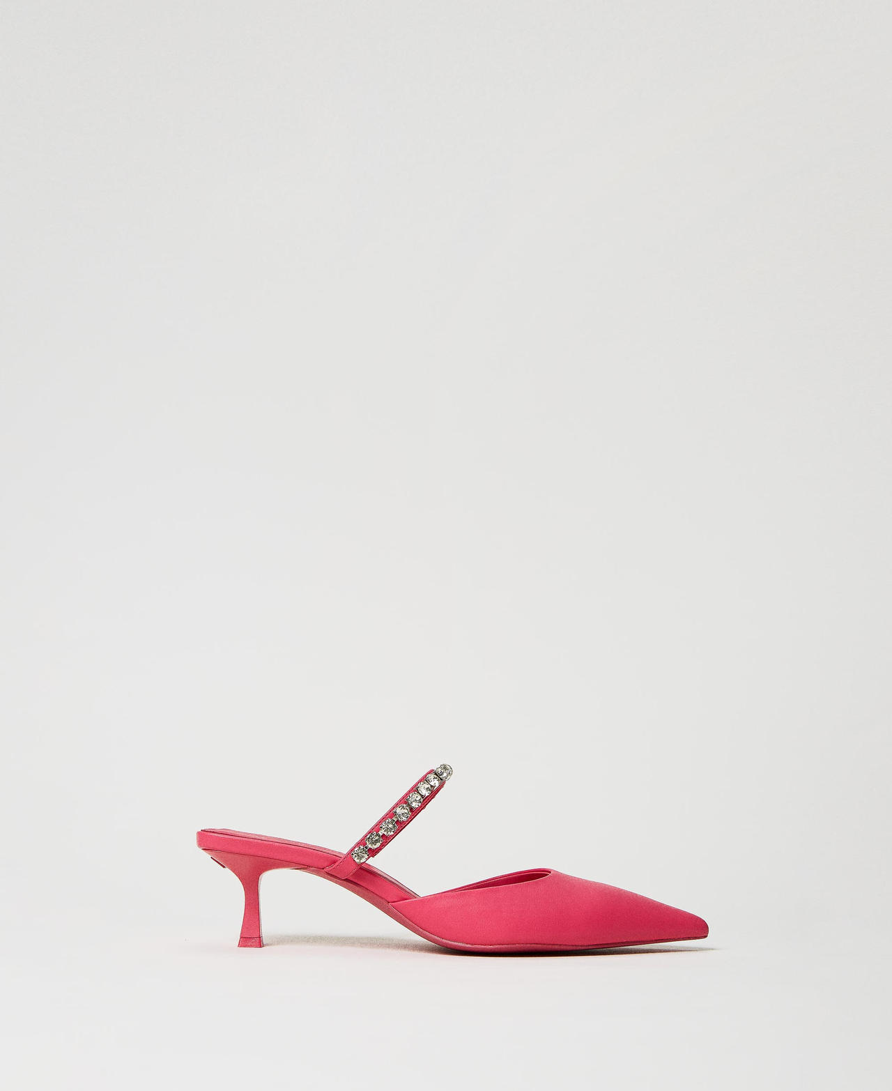Mules with full rhinestone strap Woman, Fuchsia | TWINSET Milano