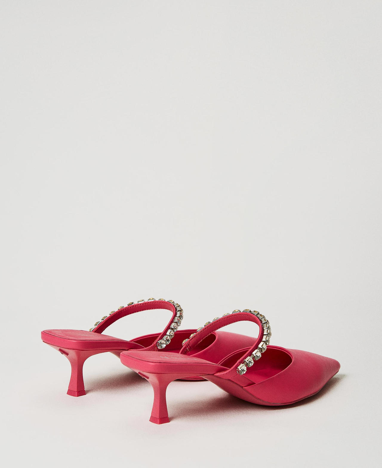 Mules with full rhinestone strap Woman, Fuchsia | TWINSET Milano