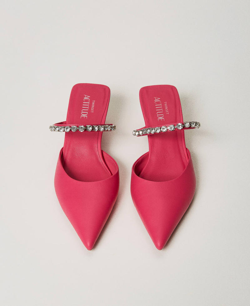 Scarpe mules con cinturino full strass Donna, Fucsia TWINSET Milano