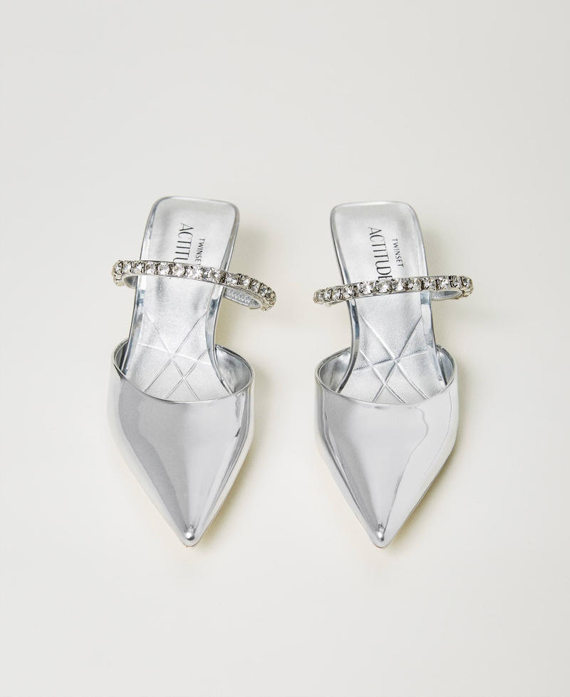 SPIRAL STRAP RHINESTONE MULES