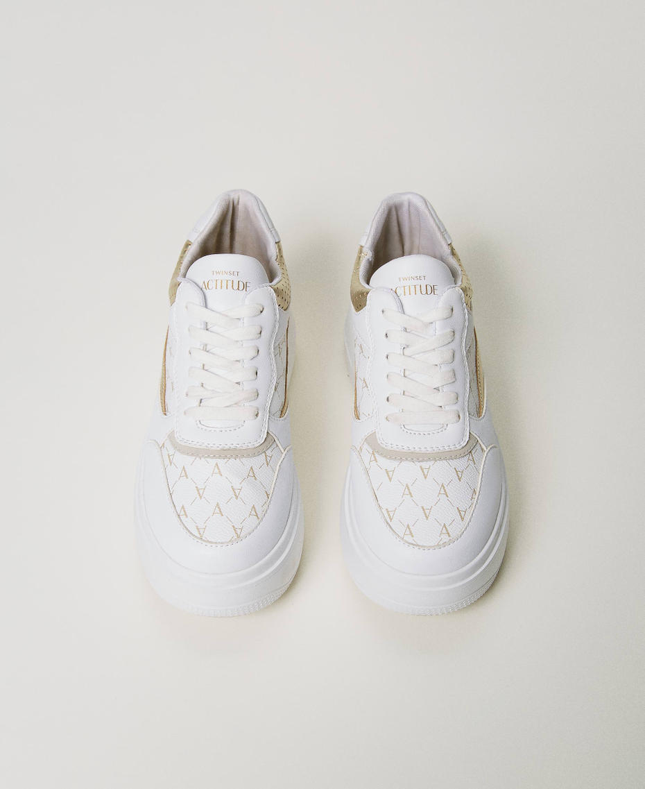 Platform trainers with logo and laminated details