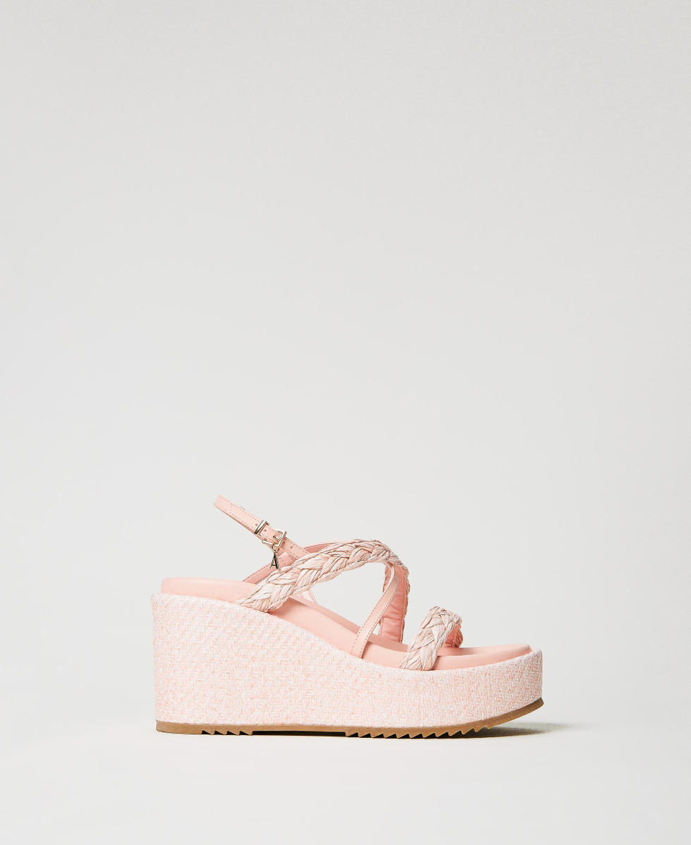 Raffia wedge sandals