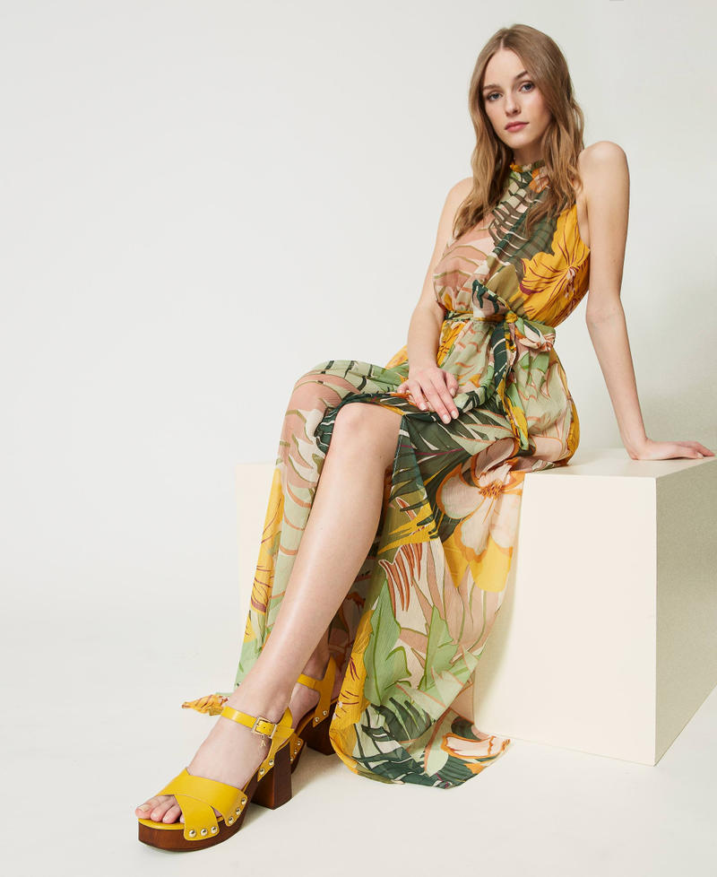 Yellow clog sandals discount