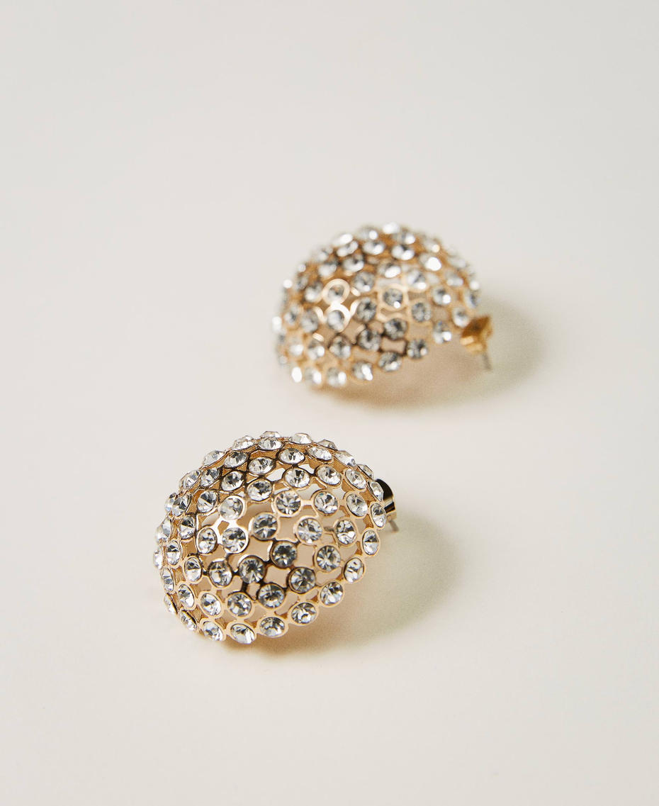 Orecchini a bottone con strass