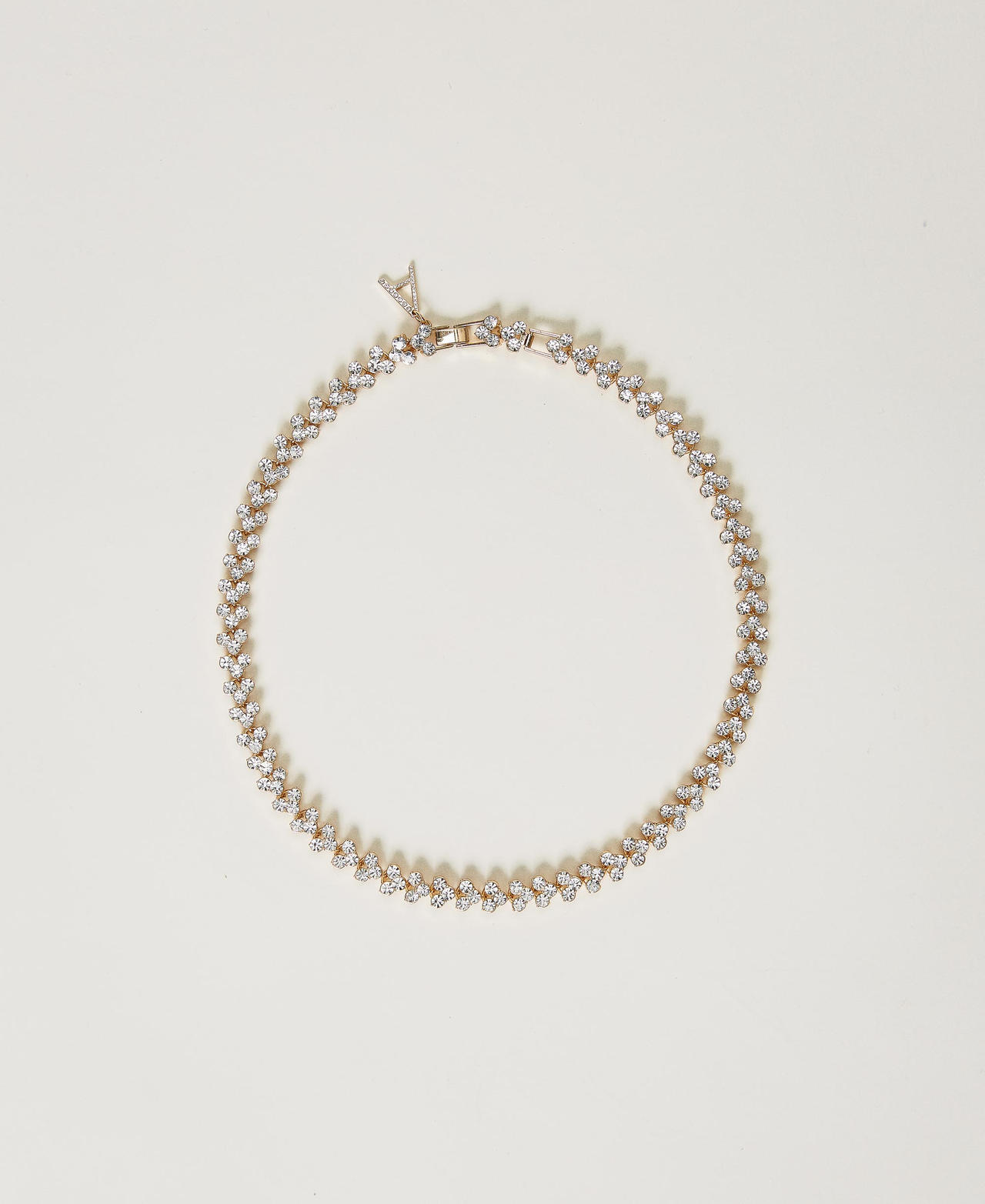 Rhinestone and logo necklace
