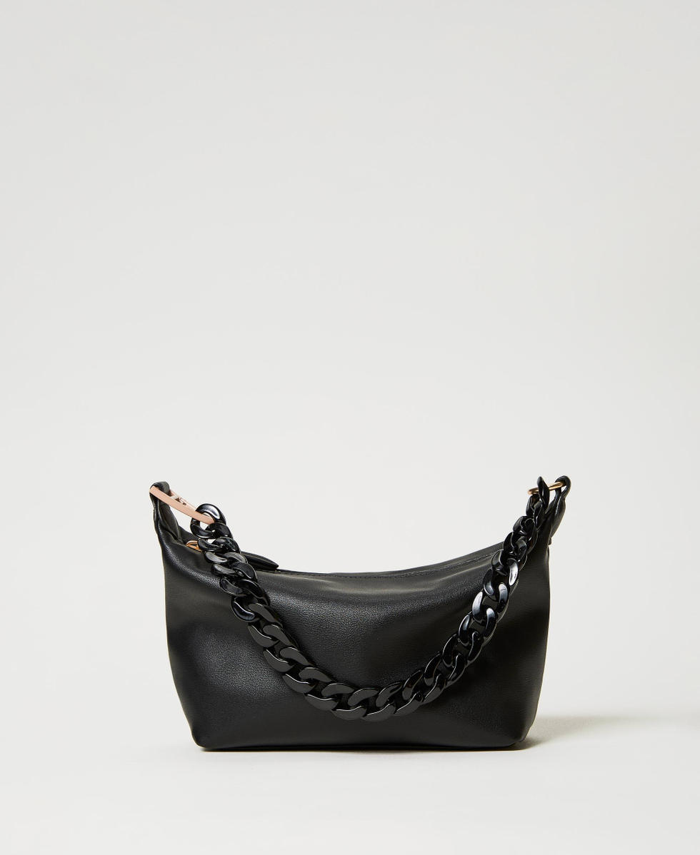 Borsa hobo con catena e logo Donna Nero TWINSET Milano