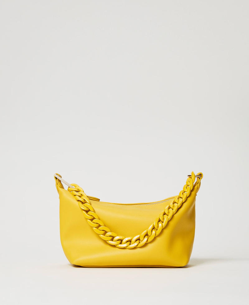 Hobo bag with chain and logo
