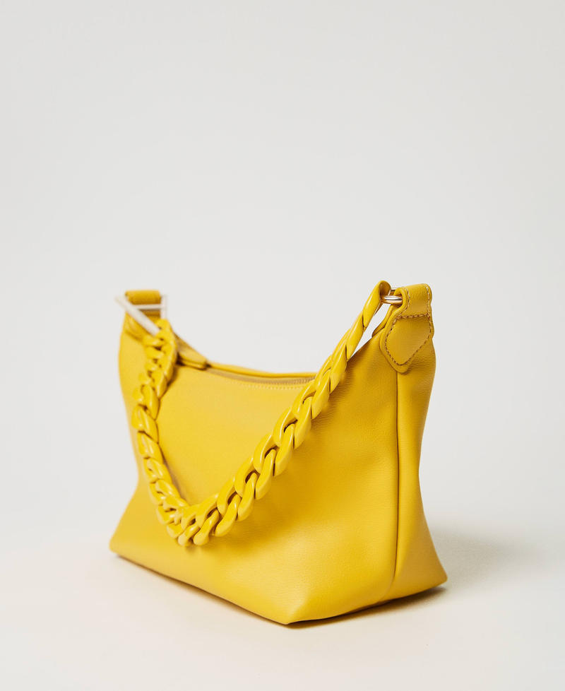 Hobo bag with chain and logo