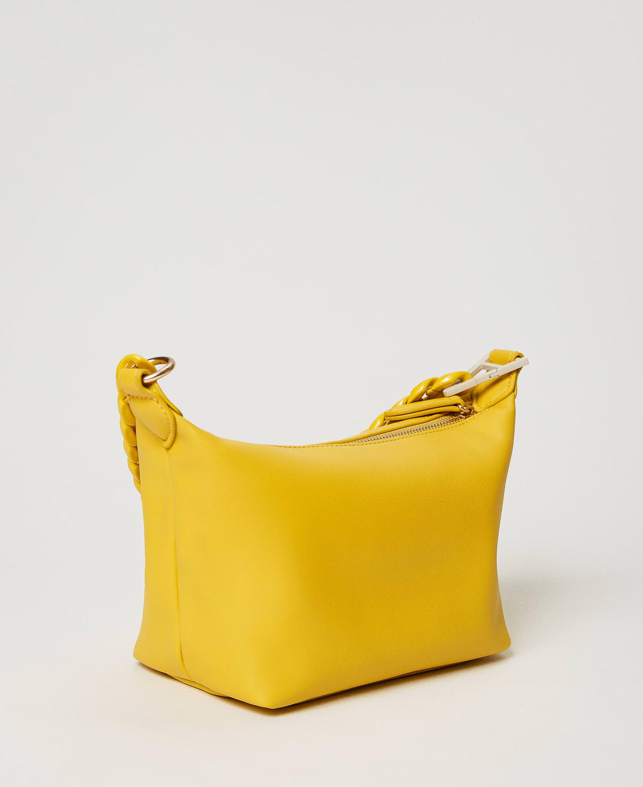 Hobo bag with chain and logo