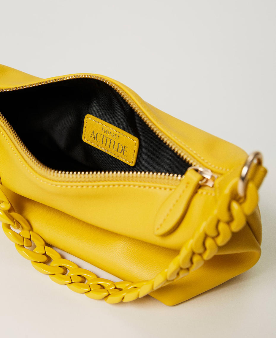 Hobo bag with chain and logo